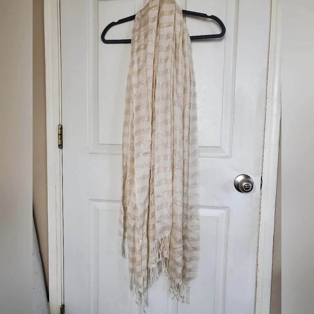 Cream And Gold Scarf